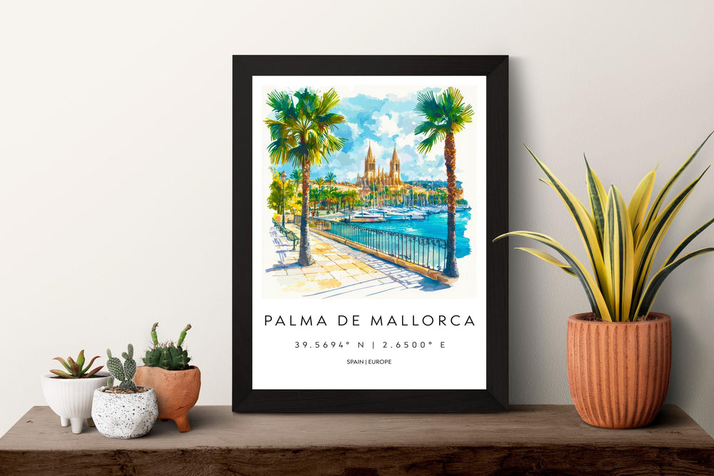 Palma de Mallorca Watercolor Poster Palma de Mallorca Spain Travel Print Wall Art Palma de Mallorca Home Decor Palma de Mallorca Gift Art