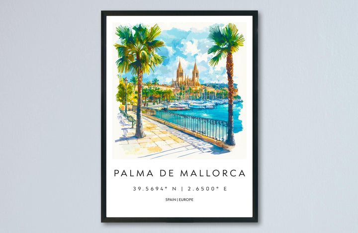 Palma de Mallorca Watercolor Poster Palma de Mallorca Spain Travel Print Wall Art Palma de Mallorca Home Decor Palma de Mallorca Gift Art