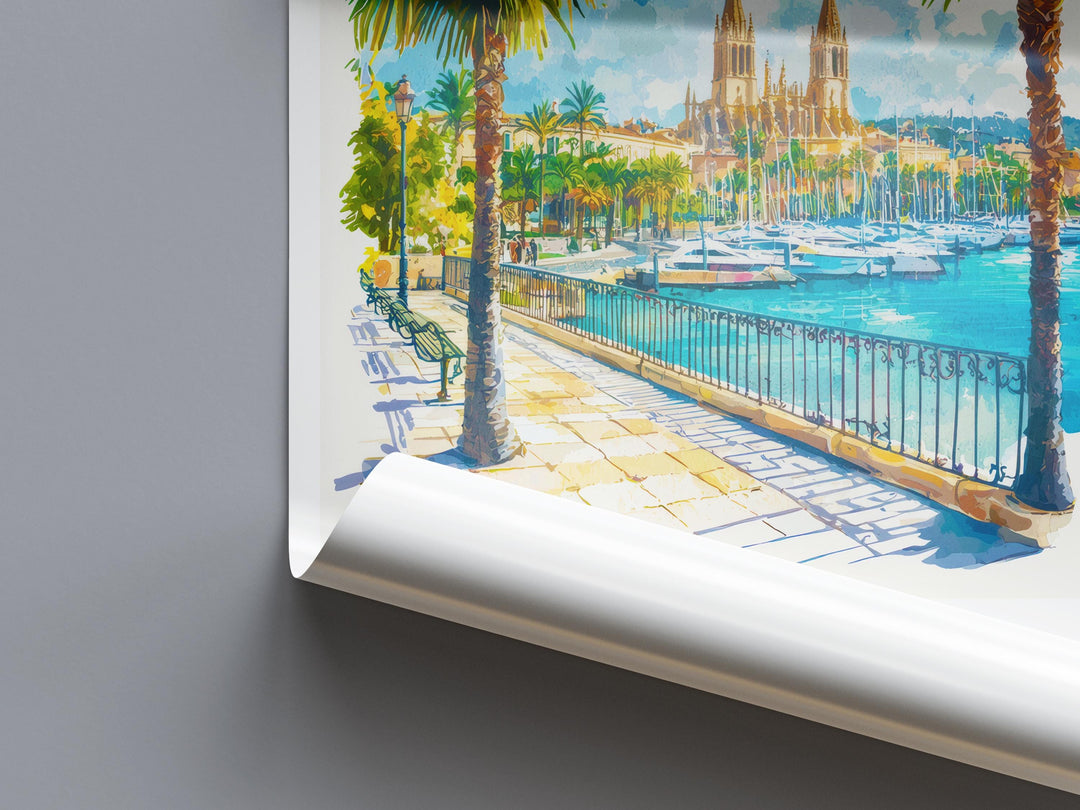 Palma de Mallorca Watercolor Poster Palma de Mallorca Spain Travel Print Wall Art Palma de Mallorca Home Decor Palma de Mallorca Gift Art