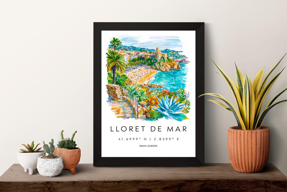 Lloret de Mar Watercolor Poster Lloret de Mar Spain Travel Print Wall Art Lloret de Mar Home Decor Lloret de Mar Gift Art Lovers Spain Art