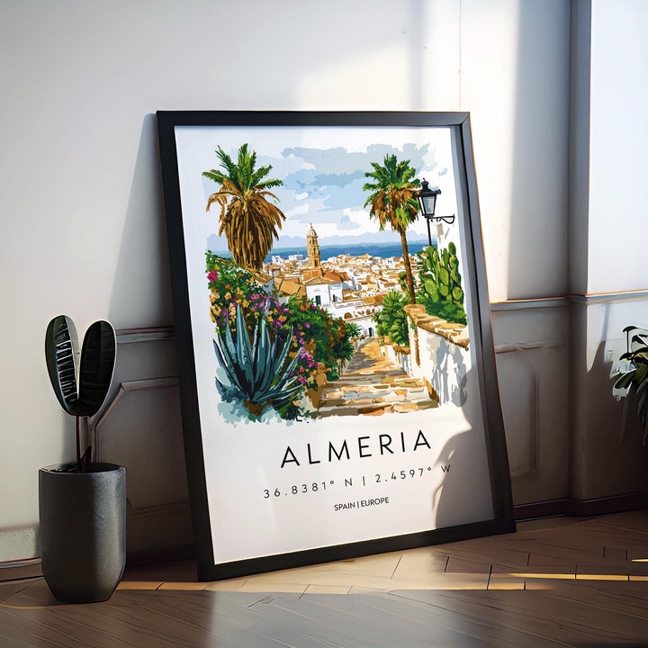 Almeria Watercolor Poster Almeria Spain Travel Print Wall Art Almeria Home Decor Almeria Gift Art Lovers Spain Art Almeria Cityscape