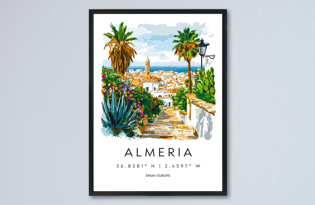 Almeria Watercolor Poster Almeria Spain Travel Print Wall Art Almeria Home Decor Almeria Gift Art Lovers Spain Art Almeria Cityscape