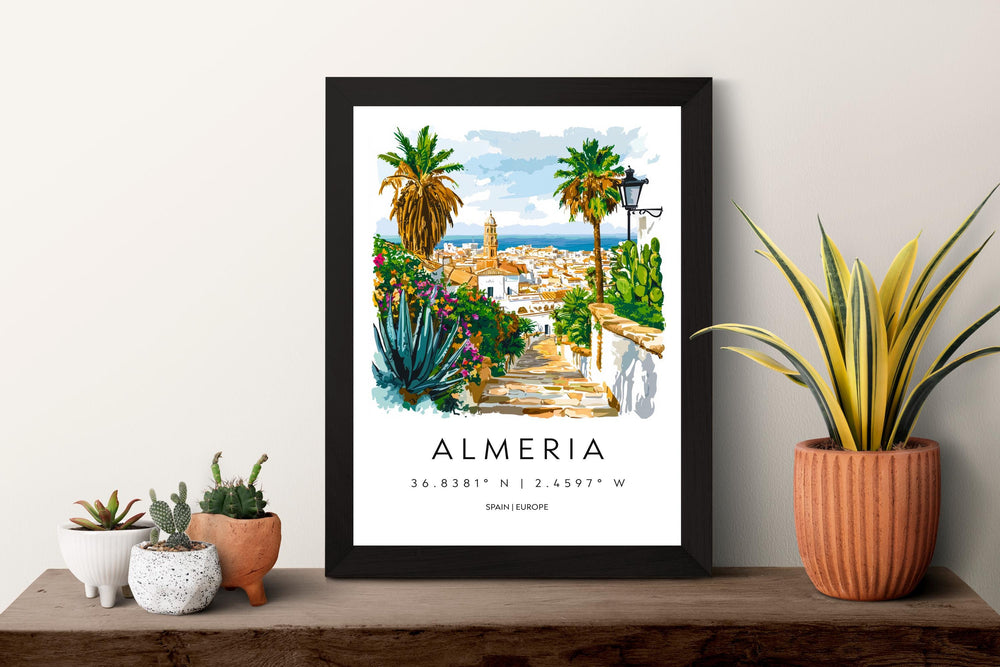 Almeria Watercolor Poster Almeria Spain Travel Print Wall Art Almeria Home Decor Almeria Gift Art Lovers Spain Art Almeria Cityscape