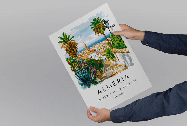 Almeria Watercolor Poster Almeria Spain Travel Print Wall Art Almeria Home Decor Almeria Gift Art Lovers Spain Art Almeria Cityscape