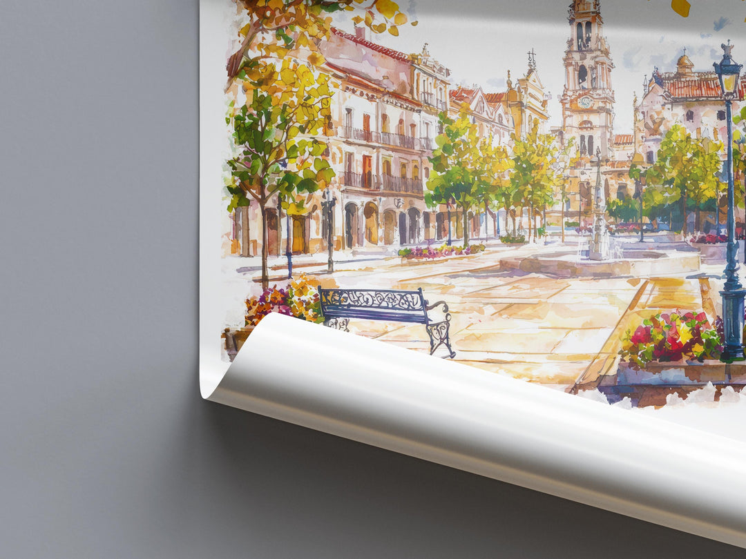 Valladolid Watercolor Poster Valladolid Spain Travel Print Wall Art Valladolid Home Decor Valladolid Gift Art Lovers Spain Art Cityscape