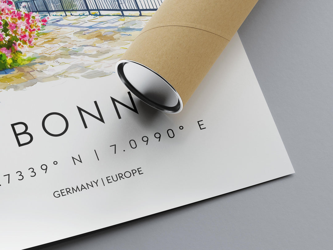 Bonn Watercolor Poster Bonn Germany Travel Print Wall Art Bonn Home Decor Bonn Gift Art Lovers Germany Art Bonn Cityscape