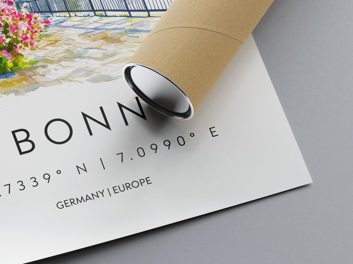 Bonn Watercolor Poster Bonn Germany Travel Print Wall Art Bonn Home Decor Bonn Gift Art Lovers Germany Art Bonn Cityscape
