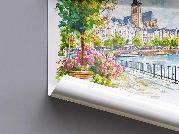 Bonn Watercolor Poster Bonn Germany Travel Print Wall Art Bonn Home Decor Bonn Gift Art Lovers Germany Art Bonn Cityscape