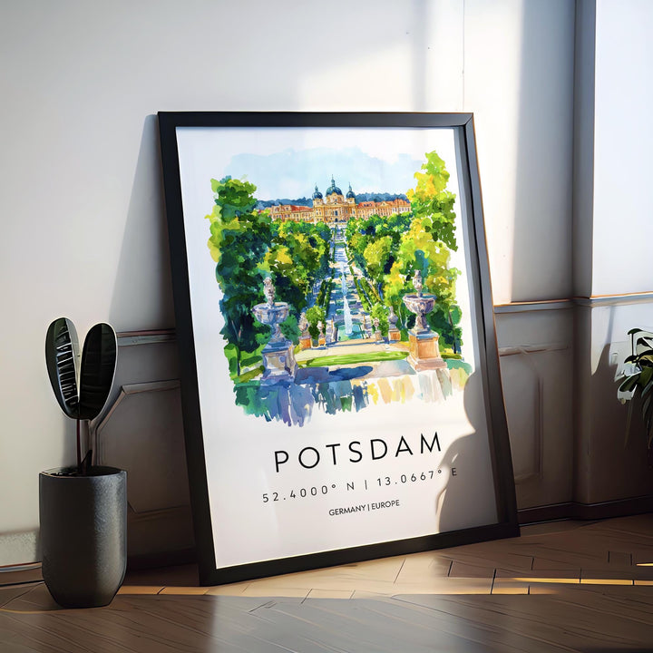 Potsdam Watercolor Poster Potsdam Germany Travel Print Wall Art Potsdam Home Decor Potsdam Gift Art Lovers Germany Art Potsdam Palaces
