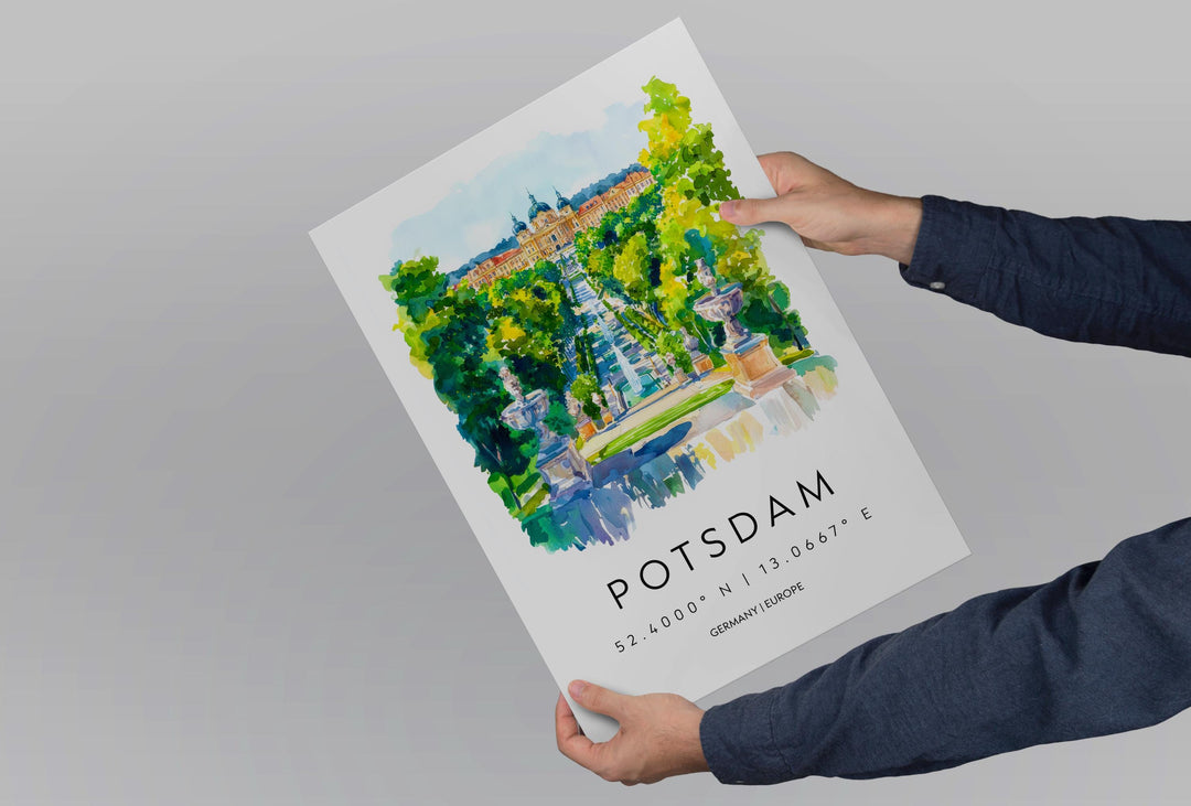 Potsdam Watercolor Poster Potsdam Germany Travel Print Wall Art Potsdam Home Decor Potsdam Gift Art Lovers Germany Art Potsdam Palaces