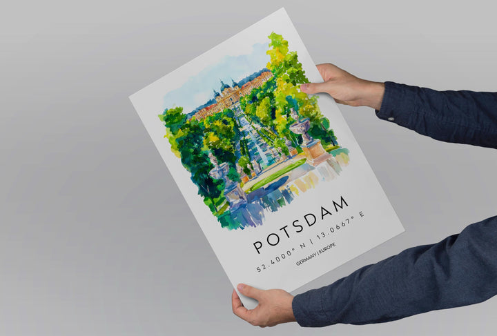 Potsdam Watercolor Poster Potsdam Germany Travel Print Wall Art Potsdam Home Decor Potsdam Gift Art Lovers Germany Art Potsdam Palaces