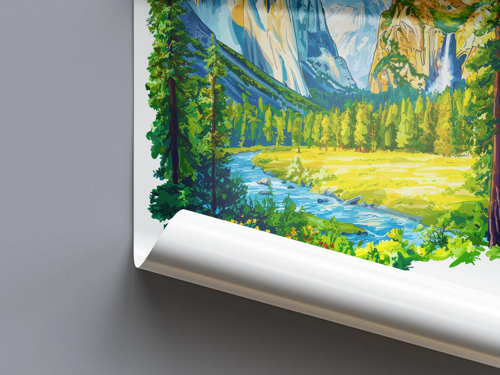 Yosemite Watercolor Poster Yosemite California Travel Print Wall Art Yosemite Home Decor Yosemite Gift Art Lovers Yosemite National Park