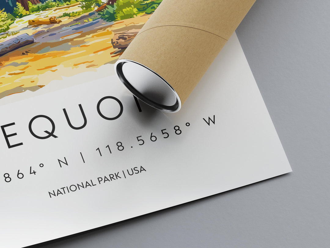 Sequoia Watercolor Poster Sequoia California Travel Print Wall Art Sequoia Home Decor Sequoia Gift Art Lovers Sequoia National Park