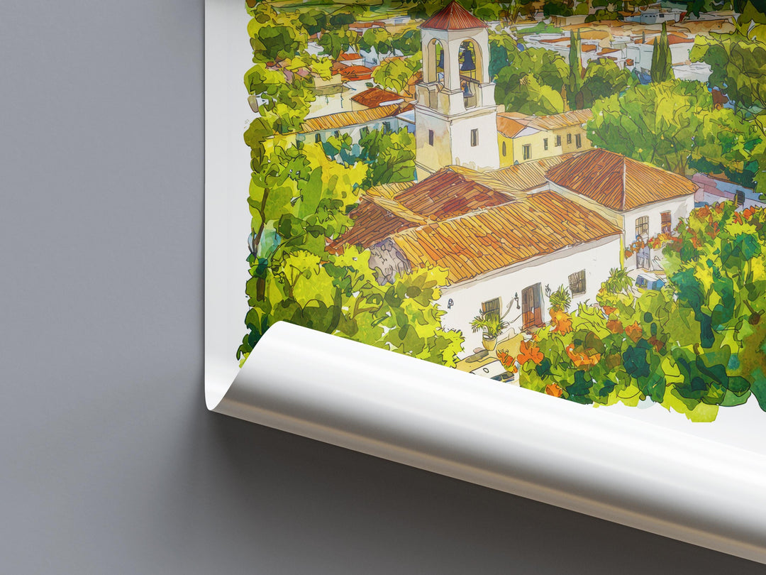 San Luis Obispo Watercolor Poster San Luis Obispo California Travel Print Wall Art San Luis Obispo Home Decor SLO Gift Art Lovers
