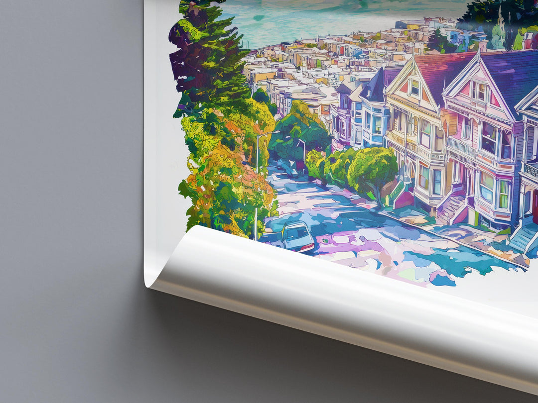 San Francisco Watercolor Poster San Francisco California Travel Print Wall Art San Francisco Home Decor San Francisco Gift Art Lovers