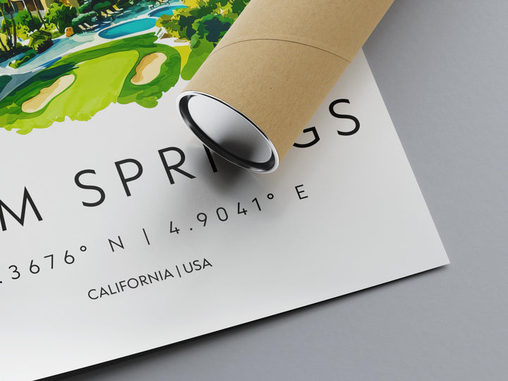 Palm Springs Watercolor Poster Palm Springs California Travel Print Wall Art Palm Springs Home Decor Palm Springs Gift Art Lovers Desert Art