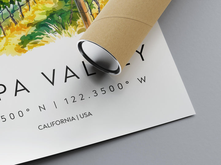 Napa Valley Watercolor Poster Napa Valley California Travel Print Wall Art Napa Valley Home Decor Napa Valley Gift Art Lovers Wine Country
