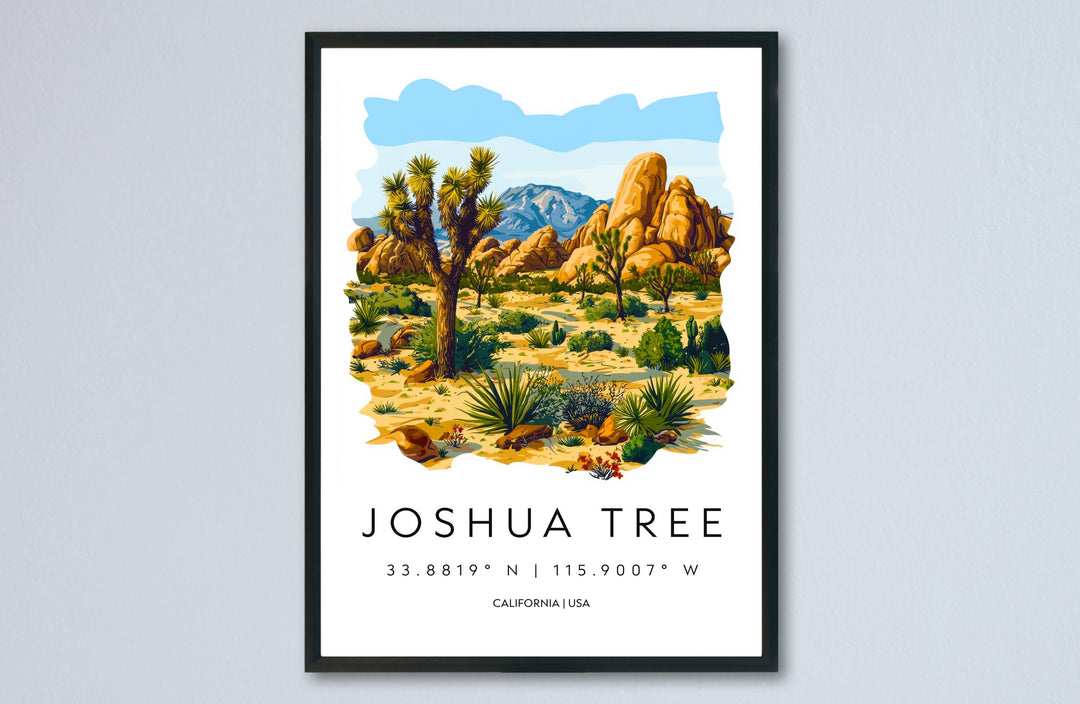 Joshua Tree Watercolor Poster Joshua Tree California Travel Print Wall Art Joshua Tree Home Decor Joshua Tree Gift Art Lovers Desert Park