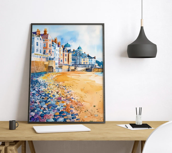 Brighton and Hove Watercolor Poster Brighton Travel Print England Wall Art Seaside Decor Brighton Pier Coastal City Landscape Scene Print