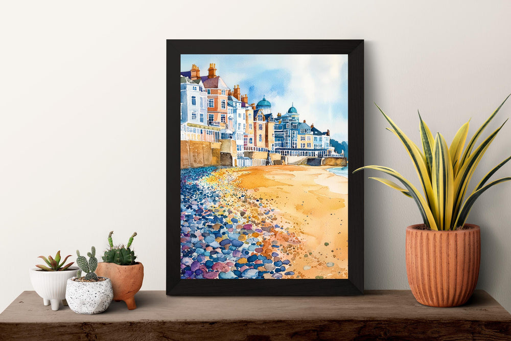 Brighton and Hove Watercolor Poster Brighton Travel Print England Wall Art Seaside Decor Brighton Pier Coastal City Landscape Scene Print
