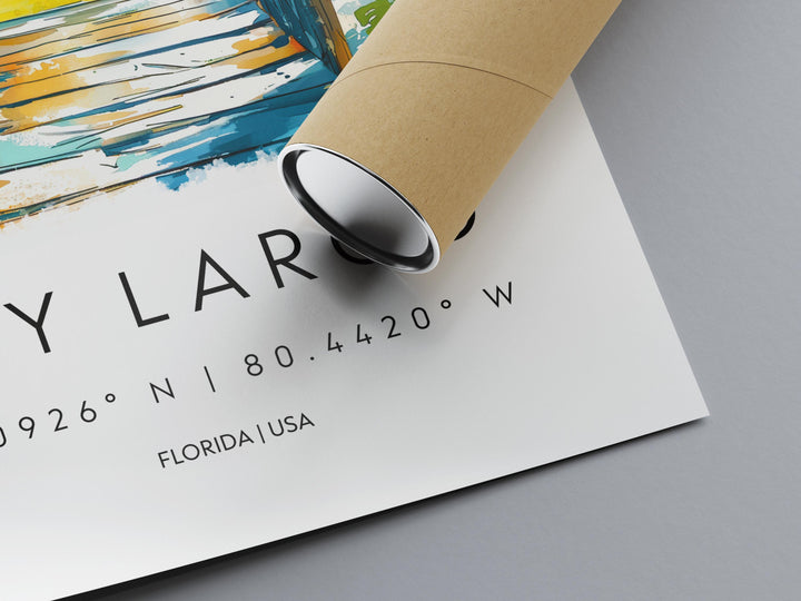 Key Largo Watercolor Poster Key Largo Travel Print Florida Wall Art Key Largo Decor Island Coast Scene Tropical Ocean Sunset Landscape