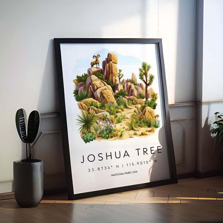 Joshua Tree Watercolor Poster Joshua Tree Travel Print California Wall Art Desert Landscape Decor Joshua Tree Scene Nature Print