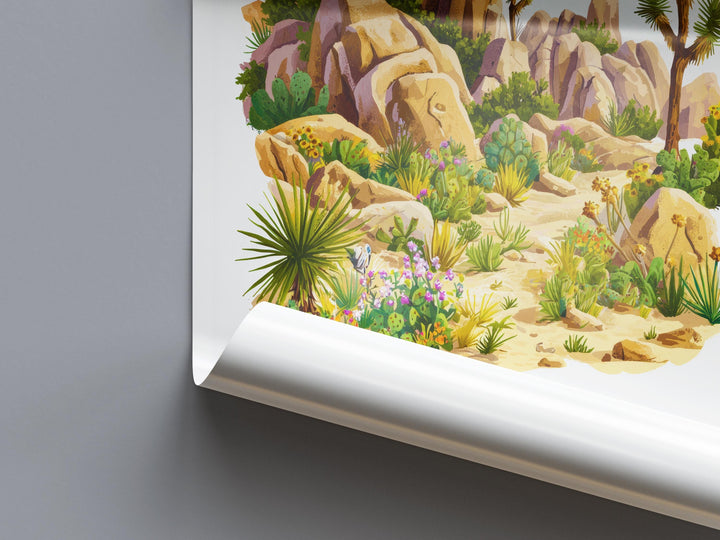 Joshua Tree Watercolor Poster Joshua Tree Travel Print California Wall Art Desert Landscape Decor Joshua Tree Scene Nature Print