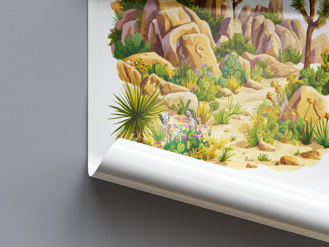 Joshua Tree Watercolor Poster Joshua Tree Travel Print California Wall Art Desert Landscape Decor Joshua Tree Scene Nature Print