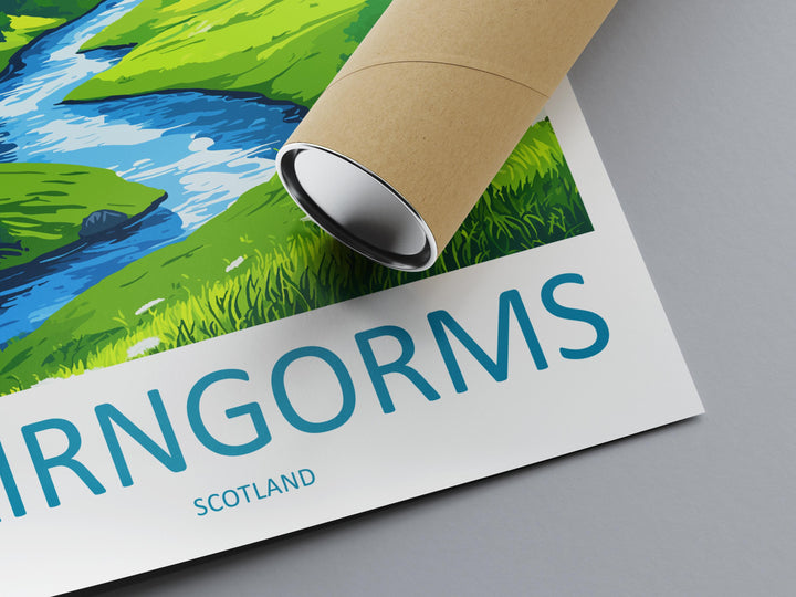 Cairngorms Travel Poster Scotland Wall Art Mountain Loch Print Nature Decor Scottish Gift Souvenir Scene UK National Park Art
