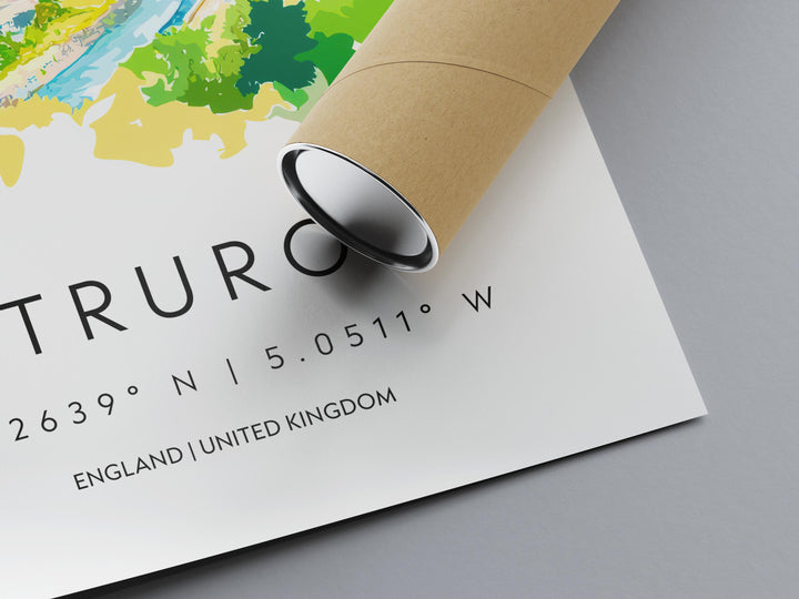 Truro Watercolor Poster Truro Cornwall Travel Print Wall Art Truro Home Decor Truro Gift Art Lovers UK Cathedral City