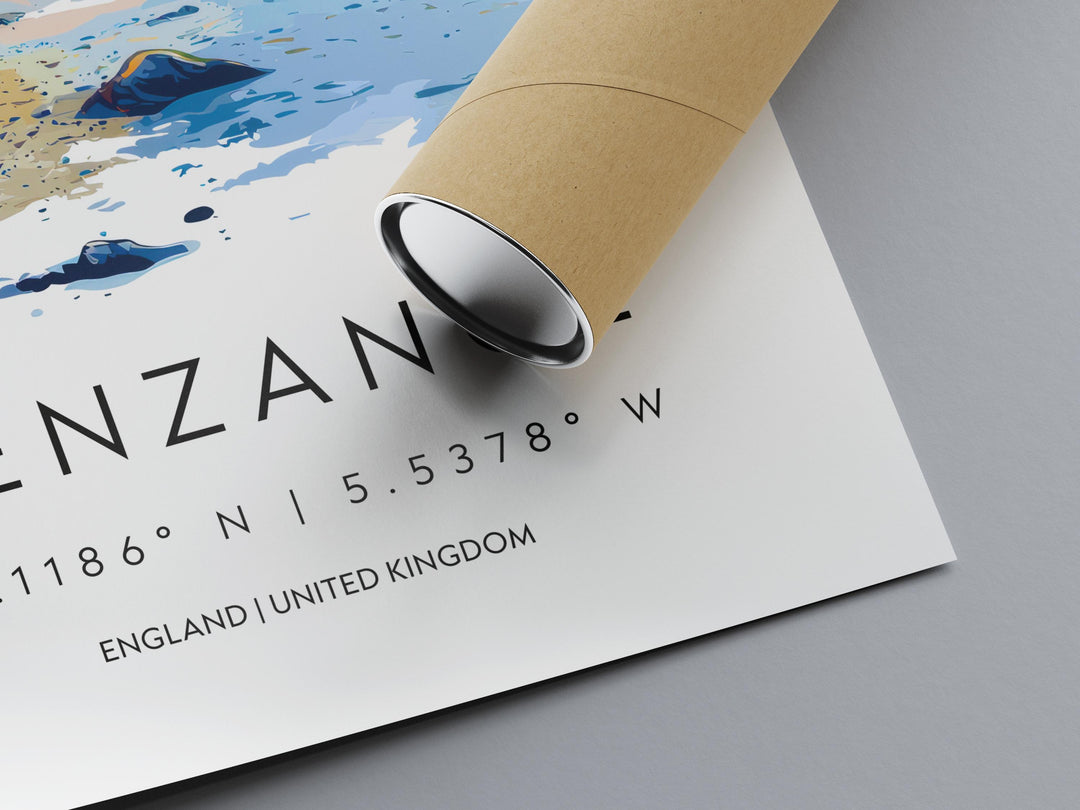 Penzance Watercolor Poster Penzance Cornwall Travel Print Wall Art Penzance Home Decor Penzance Gift Art Lovers UK Coastal Town