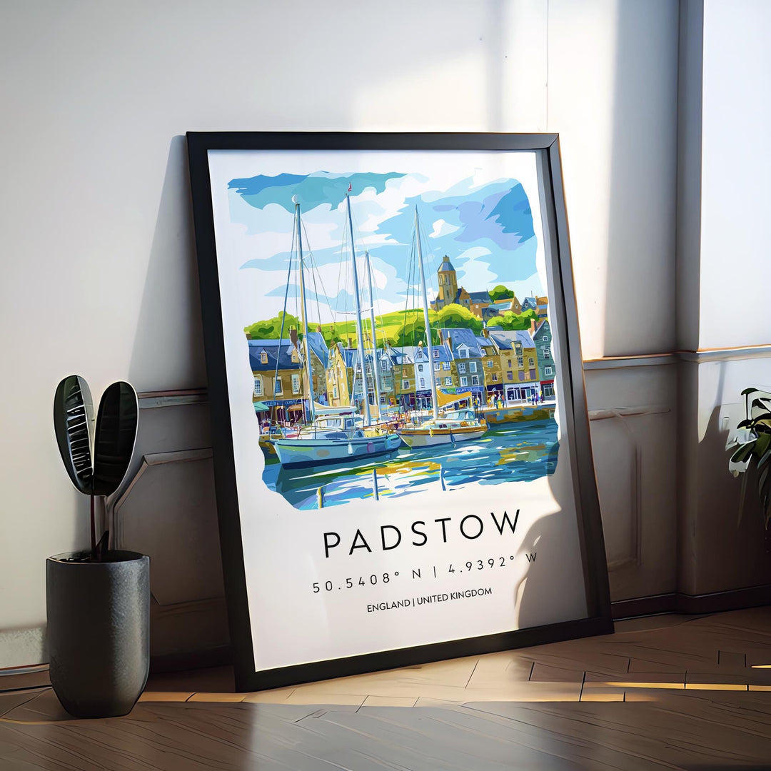 Padstow Watercolor Poster Padstow Cornwall Travel Print Wall Art Padstow Home Decor Padstow Gift Art Lovers UK Fishing Port