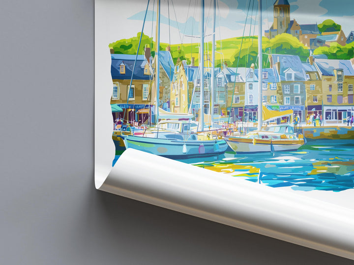 Padstow Watercolor Poster Padstow Cornwall Travel Print Wall Art Padstow Home Decor Padstow Gift Art Lovers UK Fishing Port