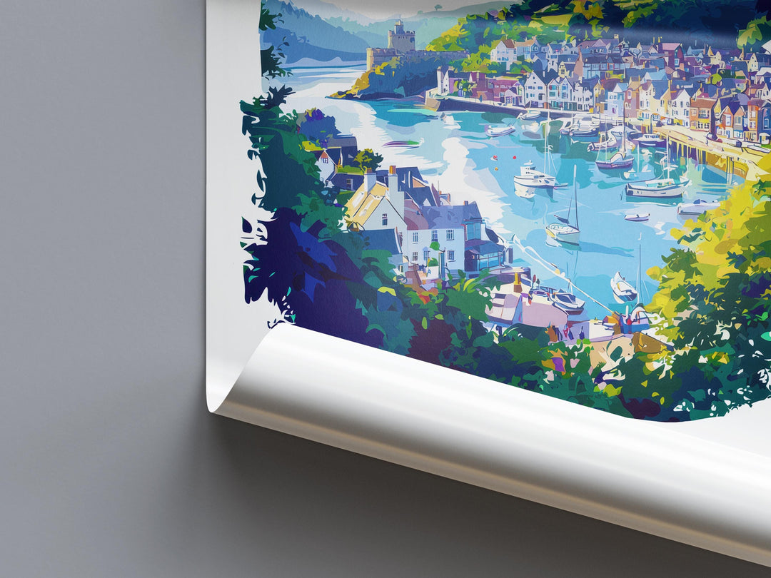 Dartmouth Watercolor Poster Dartmouth Devon Travel Print Wall Art Dartmouth Home Decor Dartmouth Gift Art Lovers UK Naval Town