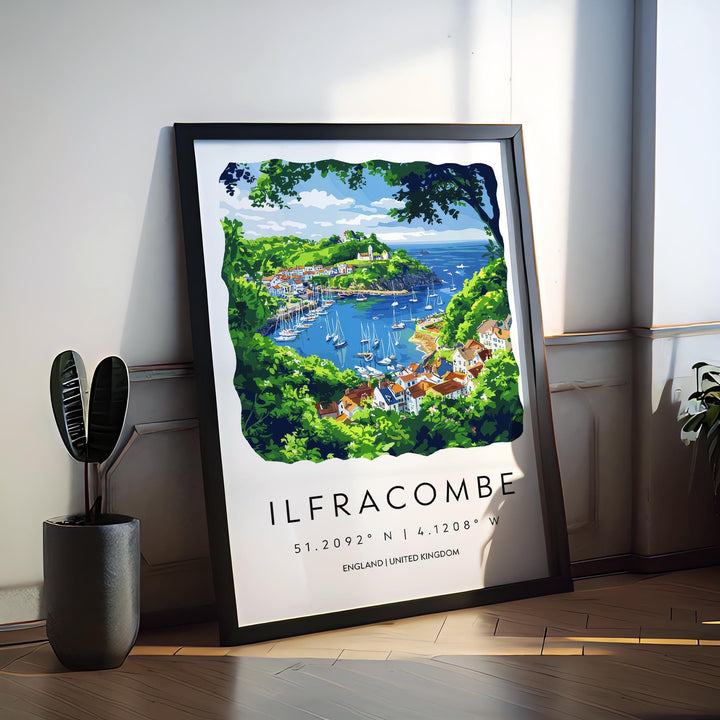 Ilfracombe Watercolor Poster Ilfracombe Devon Travel Print Wall Art Ilfracombe Home Decor Ilfracombe Gift Art Lovers UK Coastal Town