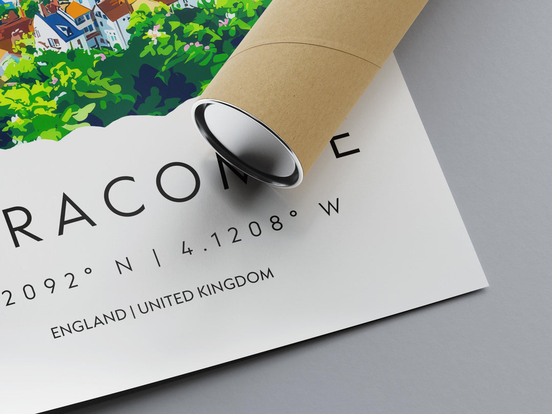 Ilfracombe Watercolor Poster Ilfracombe Devon Travel Print Wall Art Ilfracombe Home Decor Ilfracombe Gift Art Lovers UK Coastal Town