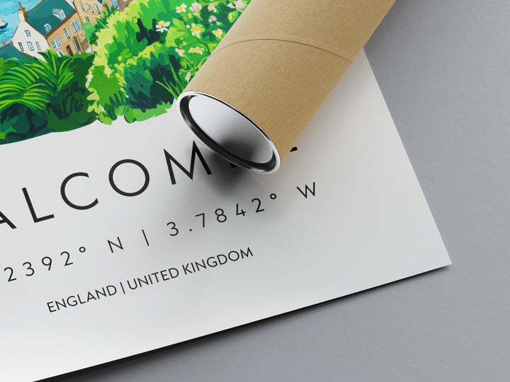 Salcombe Watercolor Poster Salcombe Devon Travel Print Wall Art Salcombe Home Decor Salcombe Gift Art Lovers UK Coastal Town