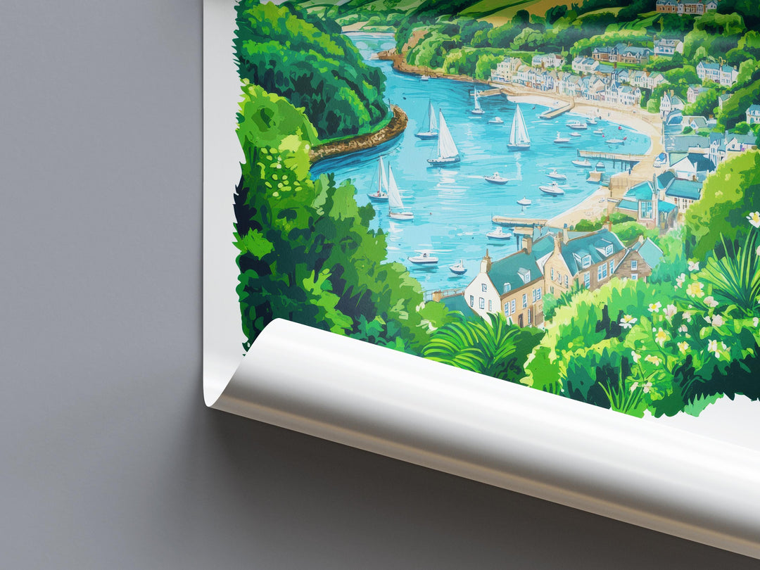 Salcombe Watercolor Poster Salcombe Devon Travel Print Wall Art Salcombe Home Decor Salcombe Gift Art Lovers UK Coastal Town