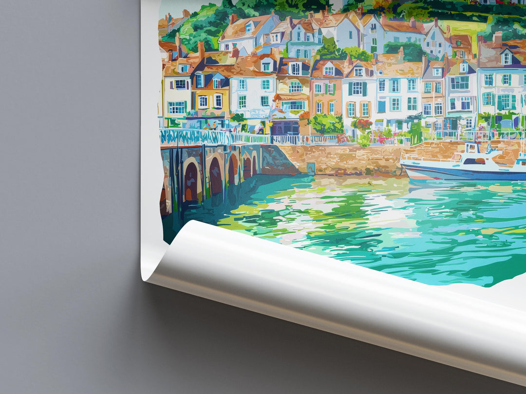 Totnes Watercolor Poster Totnes Devon Travel Print Wall Art Totnes Home Decor Totnes Gift Art Lovers UK Quirky Town