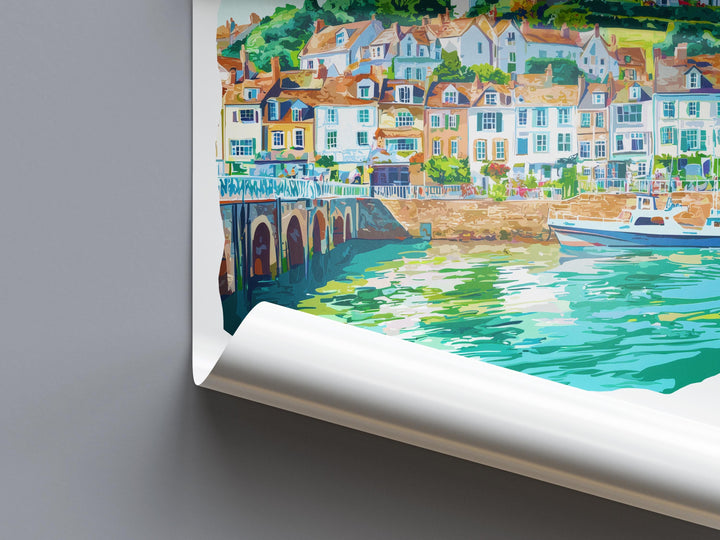Totnes Watercolor Poster Totnes Devon Travel Print Wall Art Totnes Home Decor Totnes Gift Art Lovers UK Quirky Town