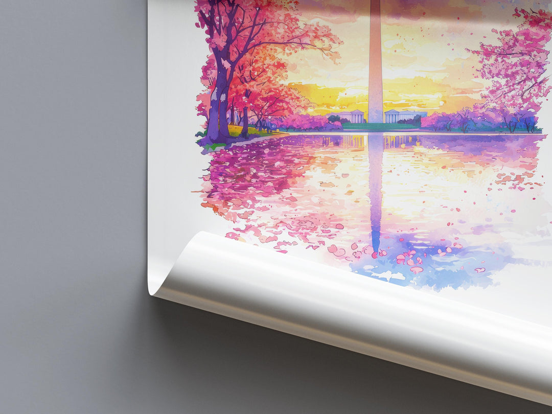 Washington Monument Watercolor Poster Washington DC Travel Print Wall Art Washington Monument Home Decor Washington Monument Gift Art Lovers