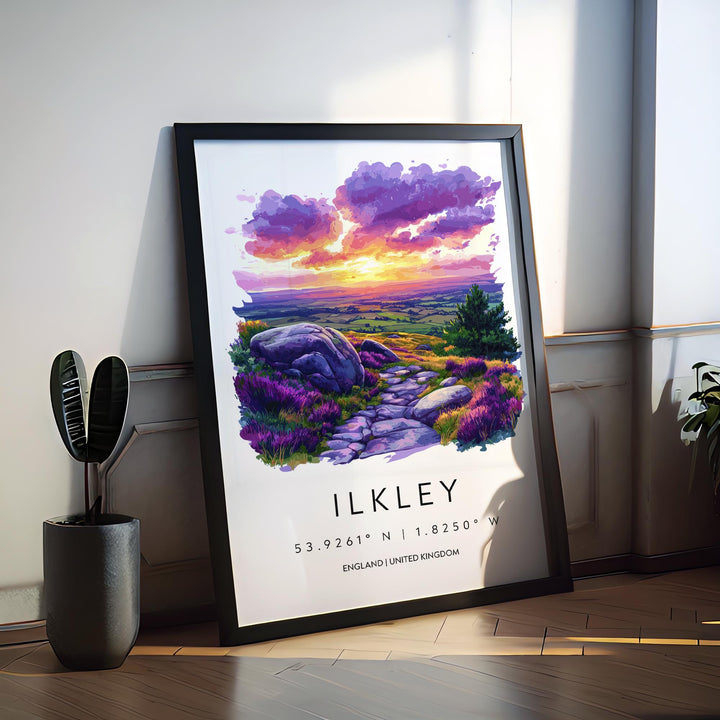 Ilkley Watercolor Poster Ilkley England Travel Print Wall Art Ilkley Home Decor Ilkley Gift Art Lovers Yorkshire Dales