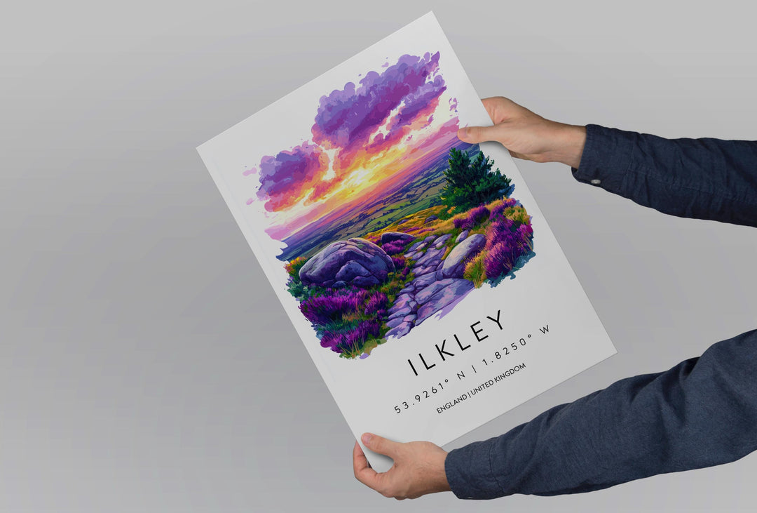 Ilkley Watercolor Poster Ilkley England Travel Print Wall Art Ilkley Home Decor Ilkley Gift Art Lovers Yorkshire Dales