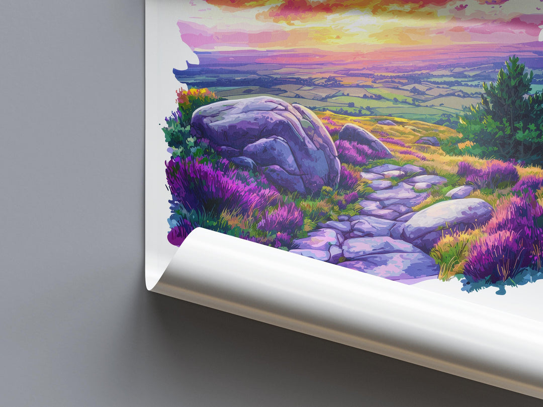 Ilkley Watercolor Poster Ilkley England Travel Print Wall Art Ilkley Home Decor Ilkley Gift Art Lovers Yorkshire Dales