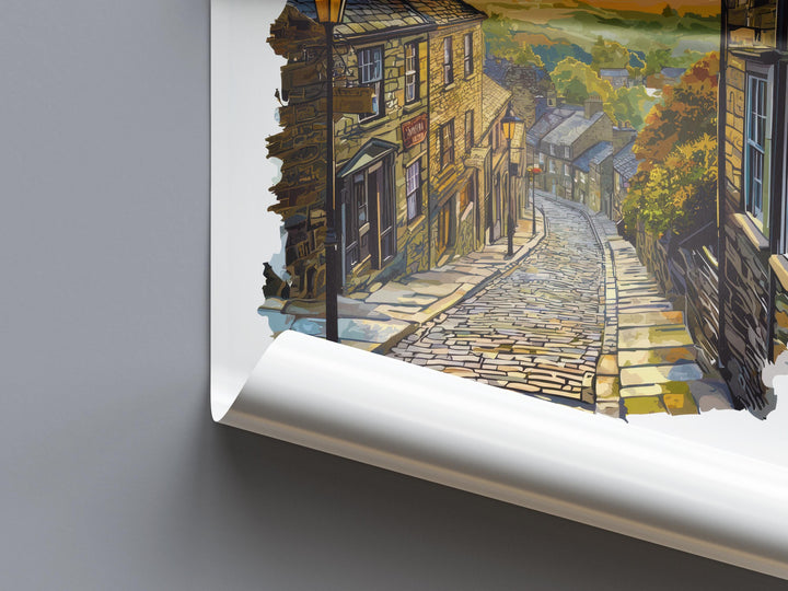 Haworth Watercolor Poster Haworth England Travel Print Wall Art Haworth Home Decor Haworth Gift Art Lovers Yorkshire Brontë