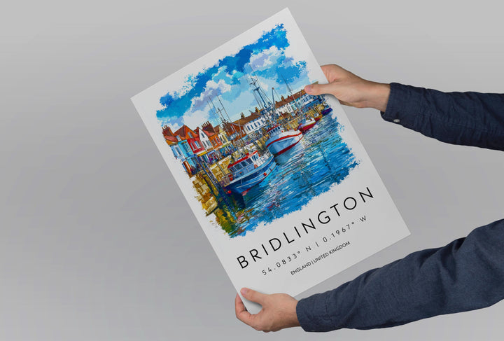 Bridlington Watercolor Poster Bridlington England Travel Print Wall Art Bridlington Home Decor Bridlington Gift Art Lovers Yorkshire Coast