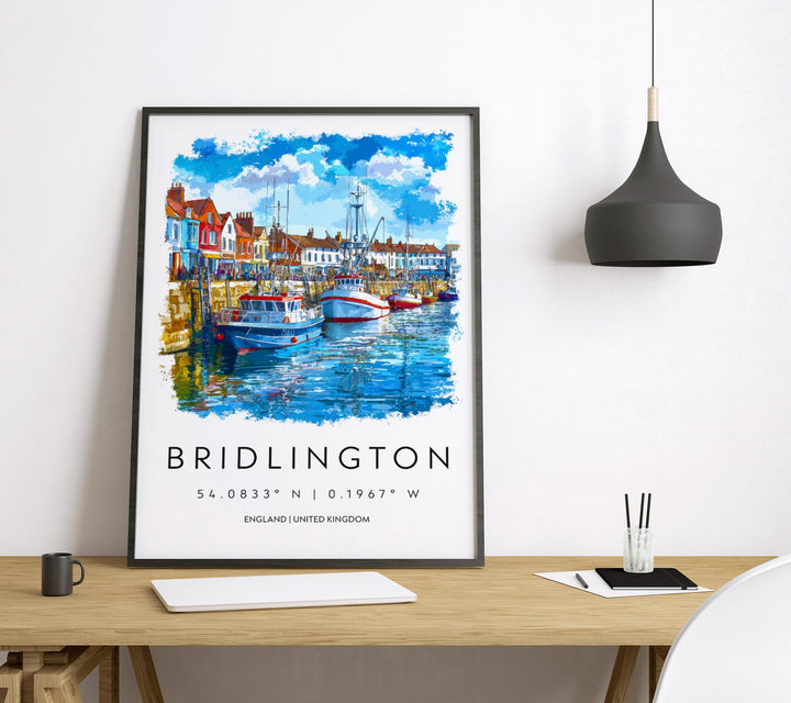 Bridlington Watercolor Poster Bridlington England Travel Print Wall Art Bridlington Home Decor Bridlington Gift Art Lovers Yorkshire Coast