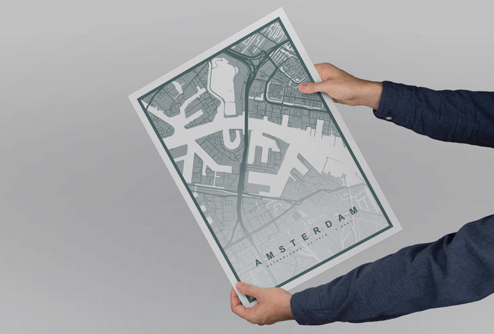 Amsterdam Map Print (8 COLOURS AVAILABLE) Amsterdam City Poster Netherlands Wall Art Amsterdam Decor Street Map Art Urban Amsterdam
