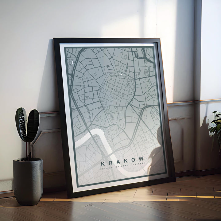 Kraków Map Print (8 COLOURS AVAILABLE) Kraków City Poster Poland Wall Art Krakow Decor Urban Street Map Travel Illustration