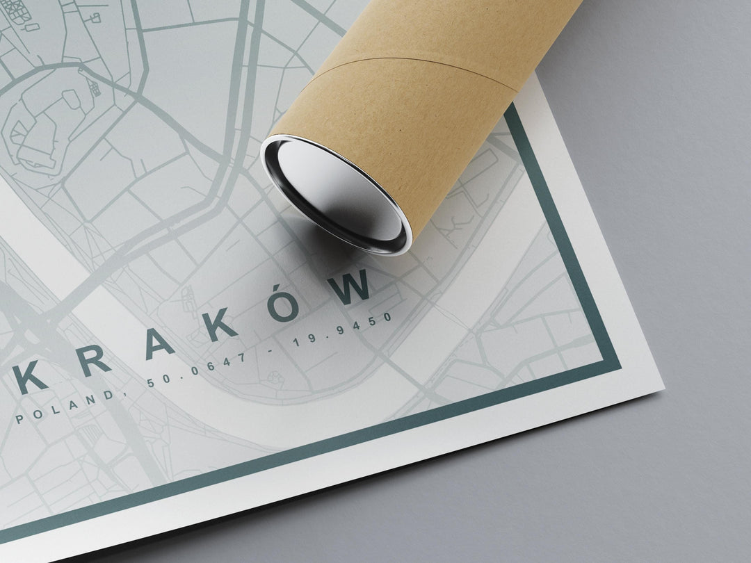 Kraków Map Print (8 COLOURS AVAILABLE) Kraków City Poster Poland Wall Art Krakow Decor Urban Street Map Travel Illustration